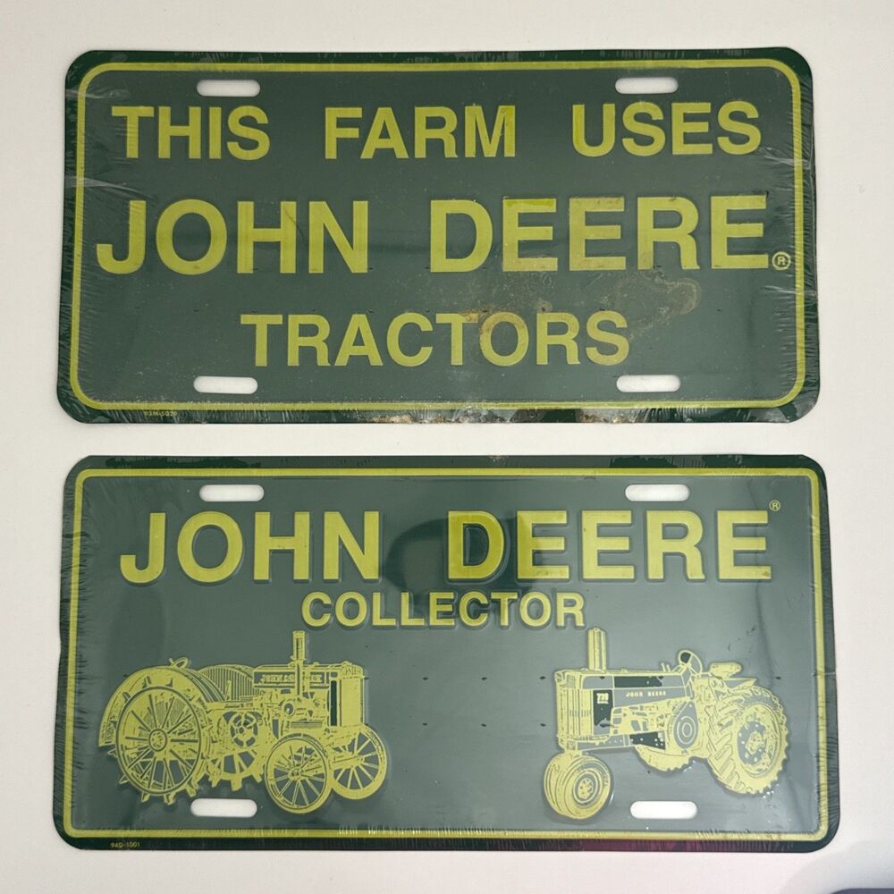 John Deere Lot 2 Farm Uses John Deere Tractors Collector Metal License Plate